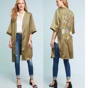 Anthropologie Floreat Olive Kimono Tunic/Jacket